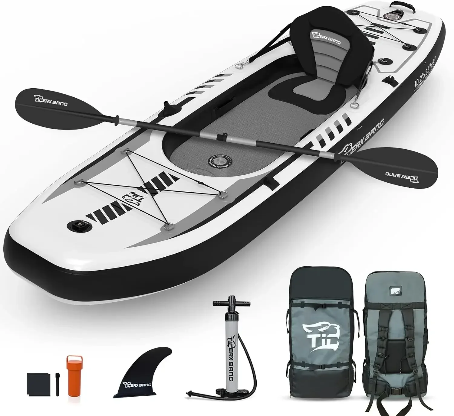Fishing Boat Seat - TIGERXBANG, caiaque insuflável de 10,2' x