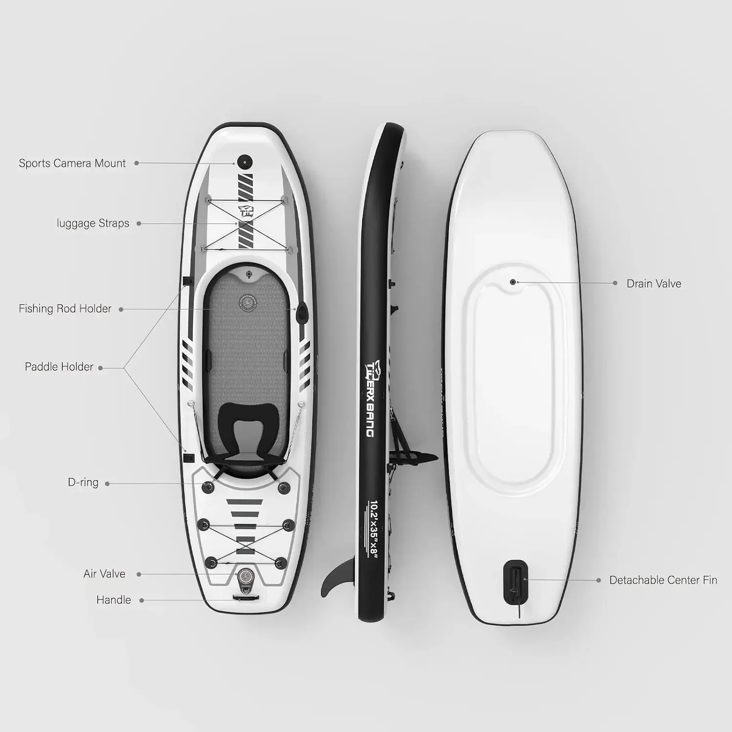 TIGERXBANG, caiaque insuflável - Fishing Boat Seat avaliação e preço