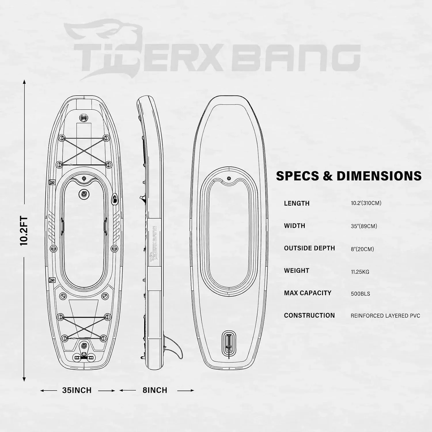 TIGERXBANG, caiaque insuflável - Fishing Boat Seat avaliação e preço